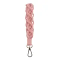 Rosa handgemachte Makramee Handschlaufe Schlüsselanhänger, gewebte Baumwollkordel für Damen. - Koreanisches Rosa
