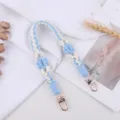Handgefertigter blau-weisser geflochtener Makramee-Gurt Ersatzriemen fur Tasse Beutel - Blau