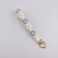 Handgemachte geflochtene Perlen Gänseblümchen Handyketten Tasche Anhänger Variante. - Grau