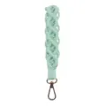 Llavero de pulsera de macramé hecho a mano verde menta cordón tejido bonito accesorio - Verde
