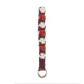 Handmade cotton rope keychain with cute dog paw pattern and golden metal ring clasp. - Coffee