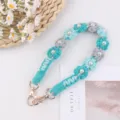 Handmade crochet daisy pearl cup strap cute woven bottle lanyard for daily use outdoor - Christmas Green