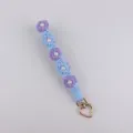 Handgemachte gehäkelte Perlen Blumen Handykette blaue lila geflochtene Taschengurt neu - Lila Blau
