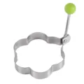 Stainless steel fried egg mold flower shape kitchen cooking tool with green handle ring - Flower / S / Green