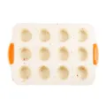 Moule à muffin en silicone 12 cavités, plaque à gâteau antiadhésive avec poignées orange four. - Crème Confetti