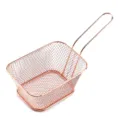 Rose gold stainless steel mini fry basket square mesh french fries holder for kitchen food snacks - L / Copper