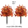 Mazzo di fiori artificiali autunnali con paletto, 55cm altezza, decorazione floreale. - 2 Pezzi/Confezione / Rosso autunnale