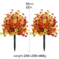 Paletti da giardino con fiori artificiali autunnali 55cm, decorazione per cortile. - 2 Pezzi/Confezione / Bicolore Autunno