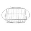 Stainless steel french fry basket, wire mesh food strainer and snack container for use. - Silver