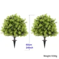 Künstliche Buchsbaum Kugel mit Erdspieß 60cm 24 Zoll Garten Dekoration Außenbereich Pflanze - Doppelpackung Karton