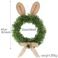 Couronne lapin de Pâques verdure artificielle décoration suspendue porte 35cm 47cm - 47x35cm / Couronne Oreilles Lapin Rouge