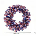 American Independence Day patriotic wreath with red white blue tinsel and stars stripes. - OPP Packaging Style / 40cm Size