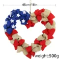 American Flag Burlap Heart Wreath Patriotic Independence Day Hanging Decoration 45cm 18in - 45x45x12cm / 45cm Independence Day Heart Wreath