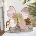 Weihnachtsglitzer rosa Schmetterling Dekor, Clip fuer Tannenbaum Blumenarrangement. - Glitzer Pailletten Schmetterling / 21x25cm / Rosa
