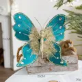 Türkis Glitzer Stoff Schmetterling Weihnachtsbaum Ornament festliche Dekoration. - Glitzer Pailletten Schmetterling / 21x25cm / Indigoblau