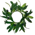 Artificial olive wreath candle ring for table centerpieces home decor photography props. - 20cm (With Bubble Bag)