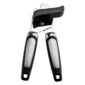 Abrelatas manual de acero inoxidable con mango ergonómico para uso en la cocina. - Abrelatas Negro