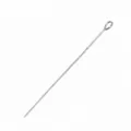 Stainless steel BBQ skewer 35.5cm long with twist design and loop handle for grilling meat. - Single BBQ Skewer