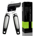 Abrelatas manual de acero inoxidable con mango antideslizante para la cocina diaria. - Abrelatas negro con caja de color