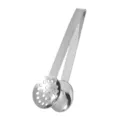 Stainless steel tea infuser tong kitchen lemon squeezer ice cube sugar clip tool - Silver