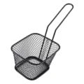 Cesta cuadrada negra de acero inoxidable para freir papas con mango largo para cocina - S / Negro