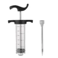 Jeringa inyectora de adobo para carne en acero inoxidable de 30ml para asados y barbacoa. - Negro / Negro