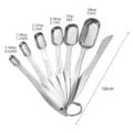 Stainless steel measuring spoons set 7-piece kitchen baking cooking tools with leveler. - 7-Piece Set