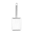 Stainless steel egg slicer kitchen tool with vertical wires and handle for cutting. - Slicer