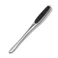 Pinzas de cocina de acero inoxidable para alimentos y fruta rasqueta con mango negro - 12 Pulgadas Bolsa PP / Negro