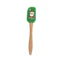 Christmas silicone spatula with wooden handle for baking cakes, cream and fruit jam. - Large Santa Claus Spatula with Wooden Handle