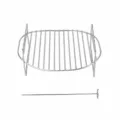 Grille en acier inoxydable pour friteuse sans huile avec brochette, accessoire de cuisine. - Grille Carrée à Simple Couche avec Brochettes