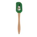 Espátula de silicona de Navidad con mango de madera, herramienta verde para pasteles y cremas. - Espátulas de muñeco de nieve grandes con mango de madera