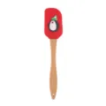 Espátula de Silicona Roja con Mango de Madera Pingüino Lindo Herramienta - Espátulas de pingüino grandes con mango de madera