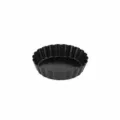 Anti-aanbak carbonstaal taartvorm van 8cm bakvorm voor kleine taartjes en heerlijke puddinkjes. - 3 inch zwarte eiertaartvormen met losse bodem / Zwart