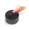 Juego de 8 tazas y cucharas medidoras negras y doradas para hornear y cocinar en la cocina - Juego de 8 Piezas Bolsa OPP / Negro