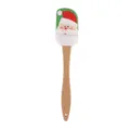 Espátula de silicona de Navidad con mango de madera, lindo raspador de Santa para crema. - Espátula grande con cabeza de Papá Noel y mango de madera