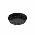 Zwarte koolstofstalen taartvorm 10cm mini quiche vorm anti-aanbak bakvorm oven - 4 inch zwarte eiertaartvormen met losse bodem / Zwart