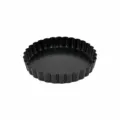 Black 12cm Non-Stick Fluted Tart Pan Carbon Steel Egg Pie Mold Kitchen Baking Tool - 5-Inch Black Loose Base Egg Tart Molds