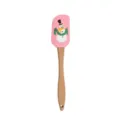 Christmas silicone spatula with cute snowman design, pink scraper and wooden handle for baking. - Large Pink Snowman Spatula with Wooden Handle