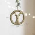 Weihnachten Champagner Harz Elch Kranz Anhänger Baum Deko 9x9cm festliche Dekoration - Champagner Harz Rentier