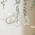 Weihnachten Hängedeko weißer Glitzer Merry Christmas Schild für Weihnachtsbaum Party 20x10,5cm - Pailletten Weißes Buchstabenschild