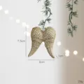 Champagner gold Glitzer Engel Flügel Weihnachtsbaum Hängeornament Dekoration 7.5x6cm - Champagner Harz Flügel