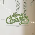 Grünes glitzerndes Merry Christmas Hängeschild für den Weihnachtsbaum und Dekoration. - Pailletten Grünes Buchstabenschild