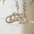Goldener Glitzer Frohe Weihnachten Hängeschild Tannenbaum Deko Ornament 20x10.5cm - Pailletten Champagner Buchstabenschild