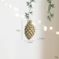 Gold Glitzer Tannenzapfen Weihnachtsbaum Hängeornament feiertags Deko 6cm Größe - Champagner Harz Kiefernzapfen