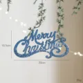 Blaues Glitzernde Frohe Weihnachten Hängeschild Christbaumschmuck Dekoration 20x10.5cm - Pailletten Blaues Buchstabenschild