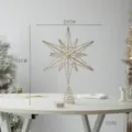 Beleuchteter Weihnachtsbaum-Spitzenstern aus Eisen, 33 cm Höhe und 25 cm Breite Deko. - Champagner Sibirien-Stern
