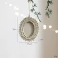 Antiker Harz ovaler Fotorahmen Anhänger Weihnachtsbaum hängende Dekoration Feiertag - Champagner Harz Ovaler Rahmen