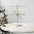 LED Weihnachtsbaumspitze Stern Glitzer Gold Eisen Stern Weihnachtsdeko 25x33cm - Champagner Polarstern