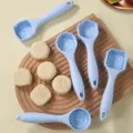 Ensemble de moules à gâteau de lune 5 pièces presse plastique pâtisserie tampon DIY outil - Bleu Clair Ensemble de 5 Pièces